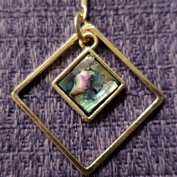 Yellow gold dangle earrings geometric handmade - Picture 2 of 2